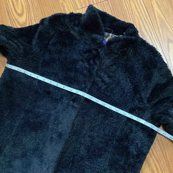 Madden Girl women’s soft faux fur black coat animal print lining snap closure - Picture 14 of 17